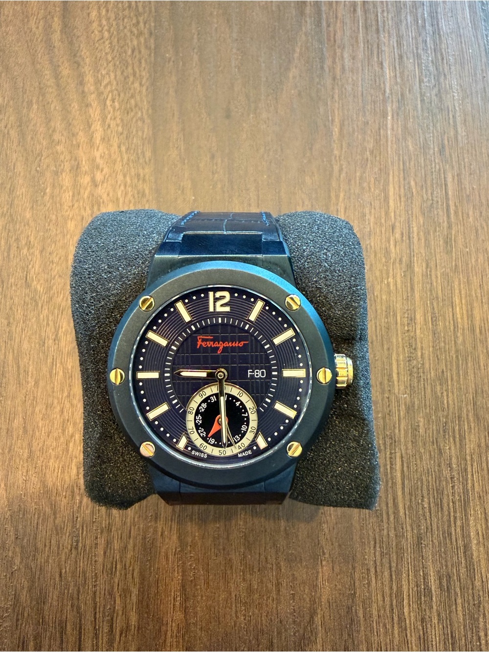Salvatore Ferragamo Blue and Gold Men’s Sport Watch